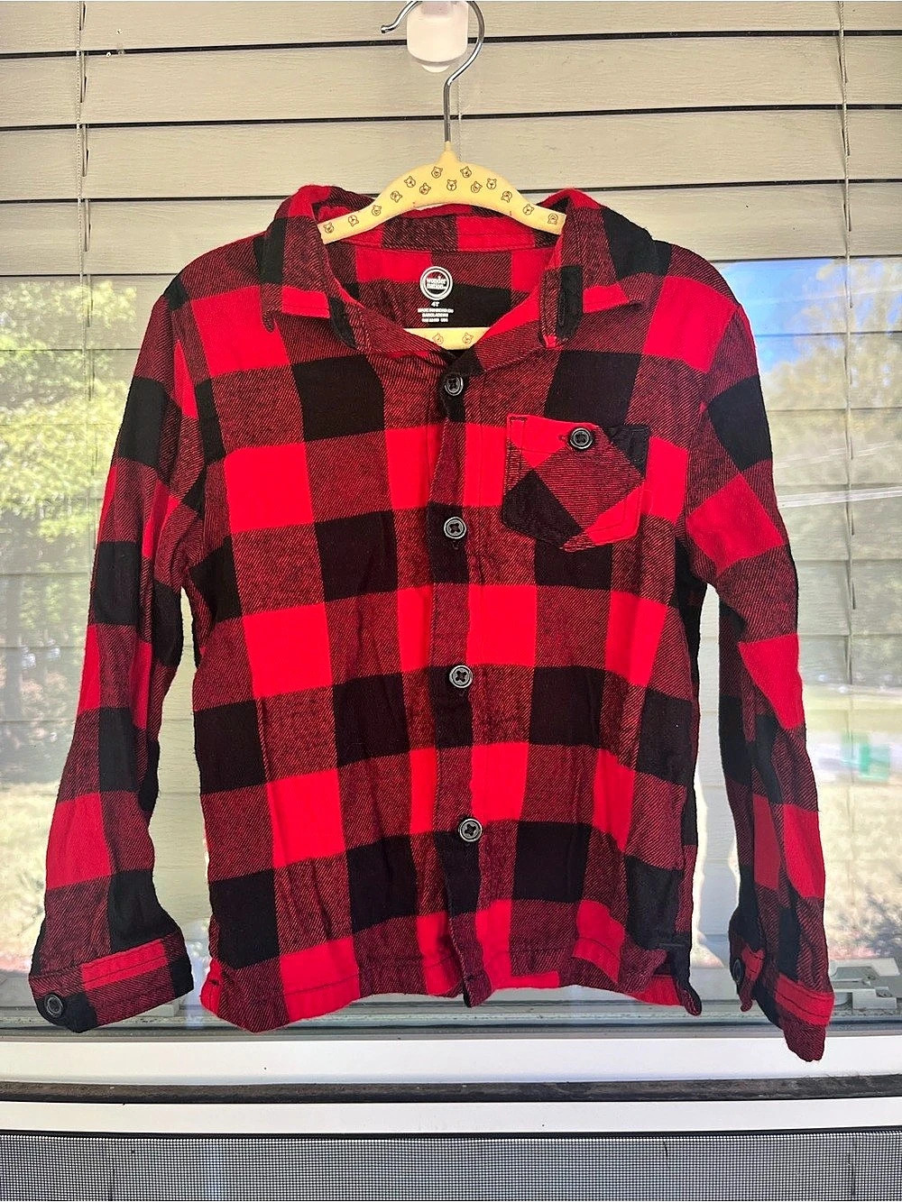 Wonder Nation Boys Plaid Flannel Shirt Size 4T